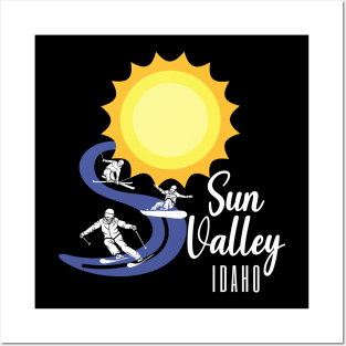 Sun Valley, Idaho USA. White Text. Gift Ideas For The Ski Enthusiast. Posters and Art